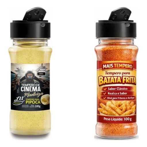 Kit Tempero Pipoca Sabor Manteiga 100g + Tempero Batata Frita Gourmet 100g - OFICIAL - LáFerrer