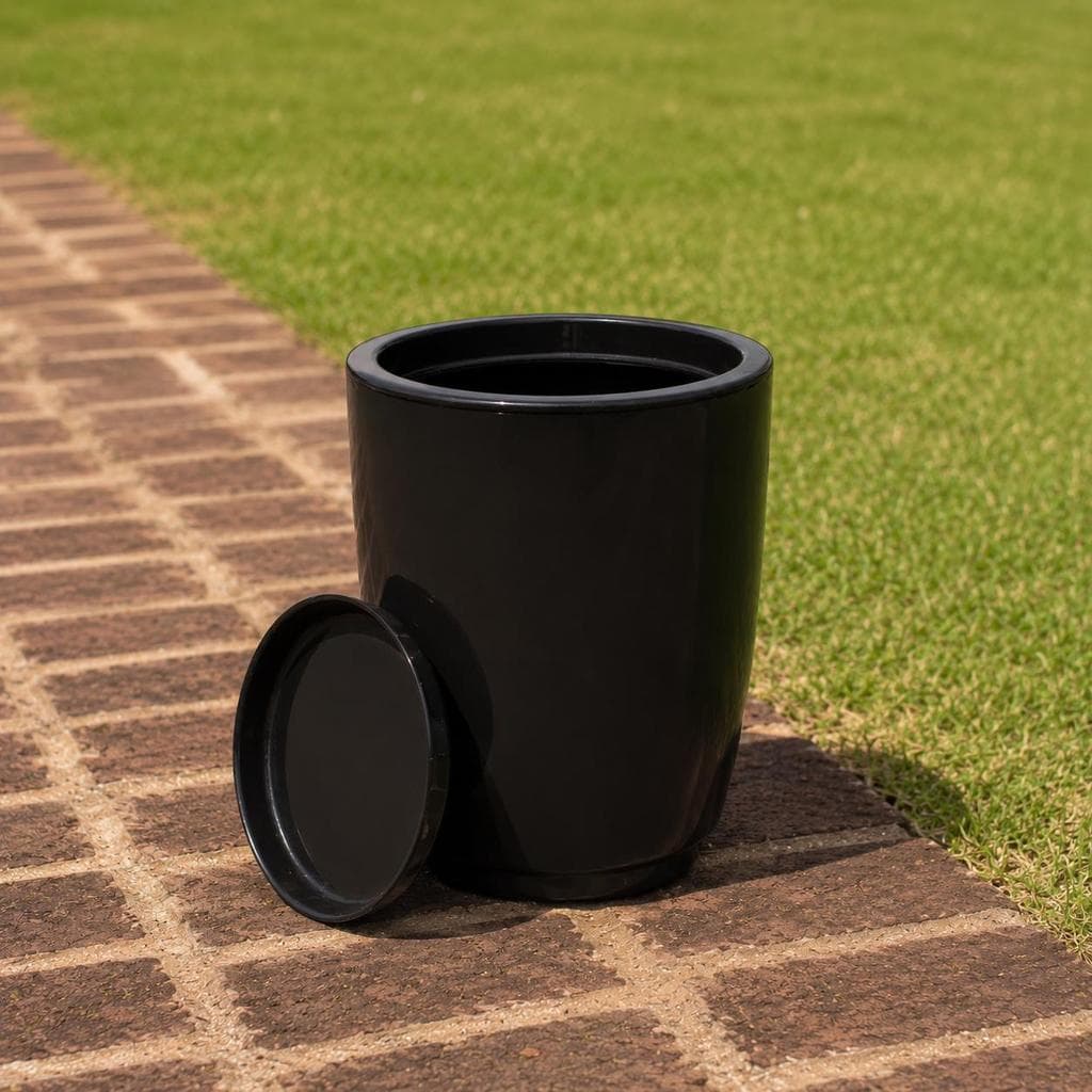 Vaso Para Plantas Cone Bojo Polido Nº1 de 29cm ideal para Jardim, Varanda, Com Prato e Várias Cores
