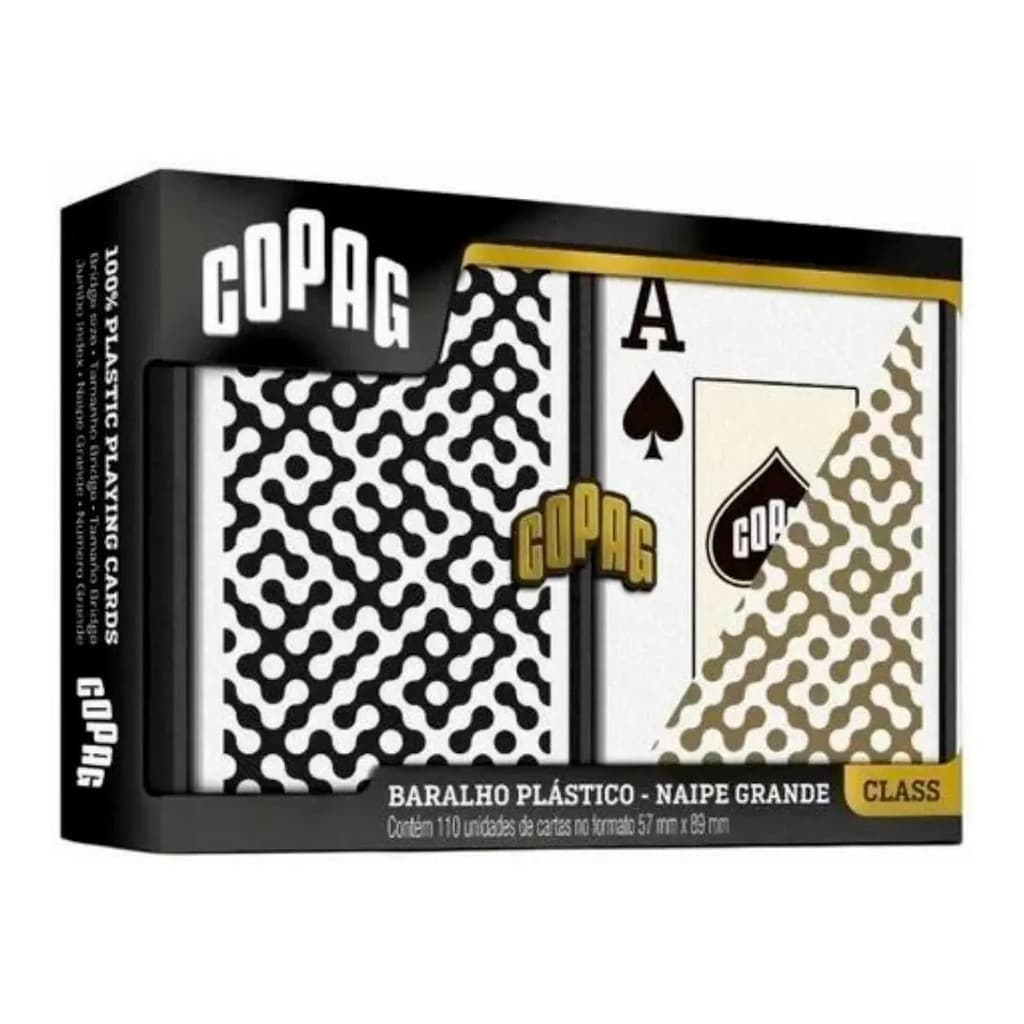 Baralho Duplo Plástico Naipe Grande Class Original Copag