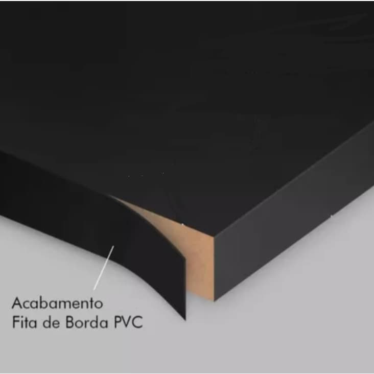 Fita de Borda PVC 50 metros  de 22mm TX acabamento para móveis MDF Preto