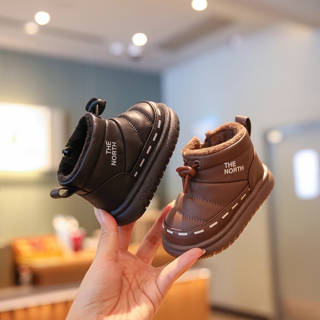 Botas De Neve Casuais Infantis E Lã Para Bebês , Meninos Meninas , Tênis Com Sola Macia , Espessada