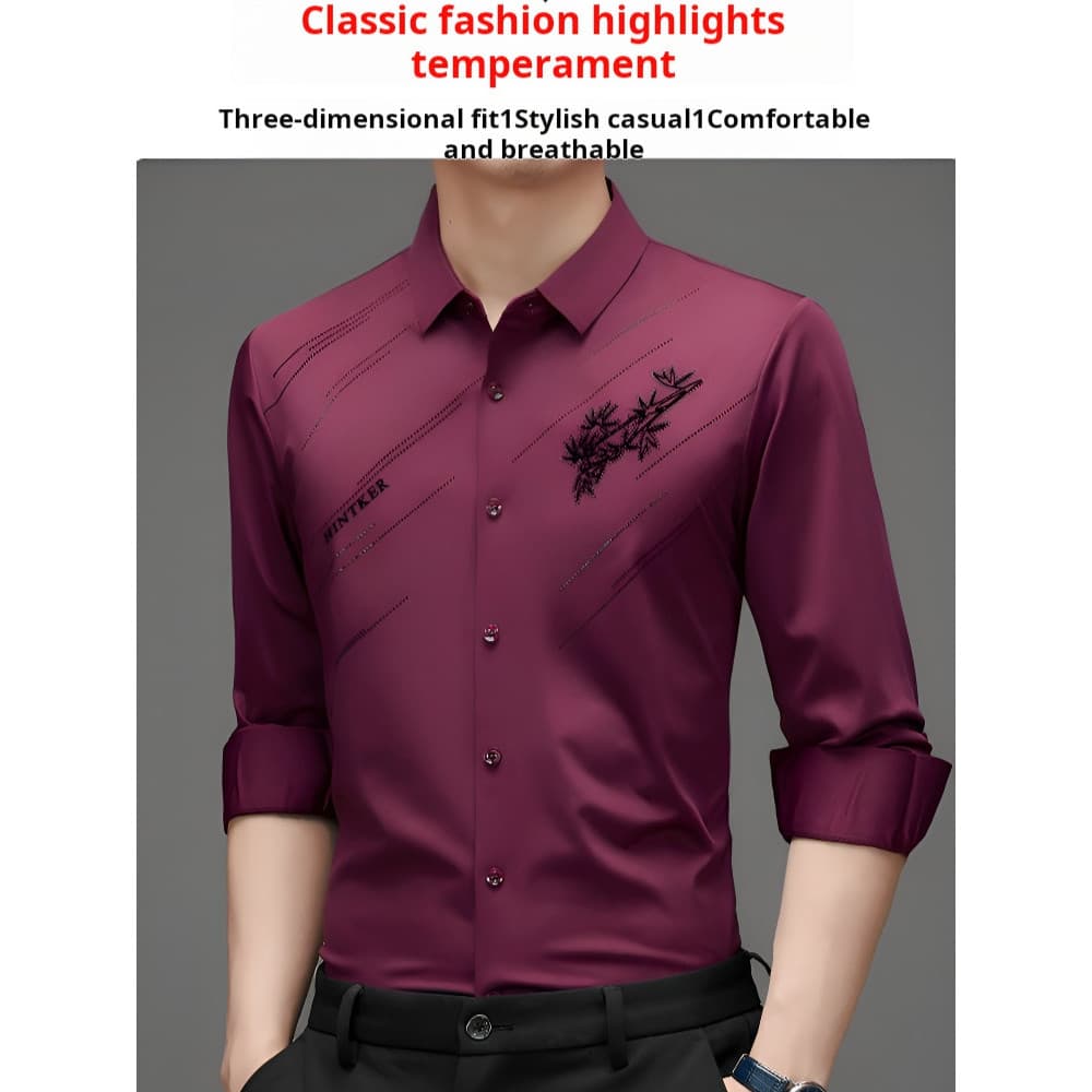 Camisa masculina de veludo grosso e quente, sem costuras, com base flocada.