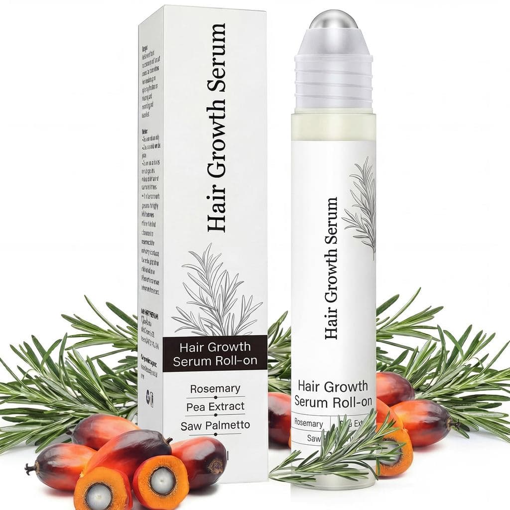 Sérum para Crescimento Capilar com Alecrim e Saw Palmetto para Cabelos Mais Grossos - Fórmula Leve e Não Oleosa - Aplica