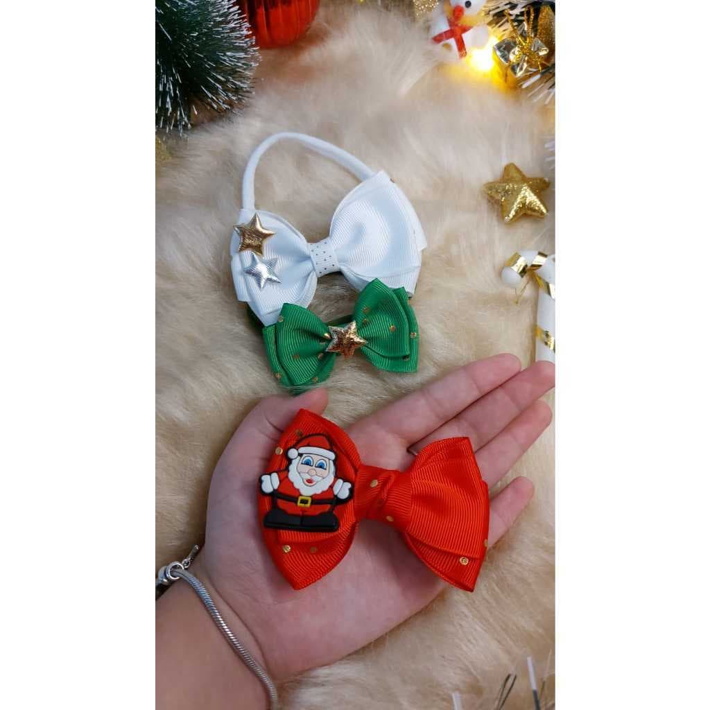 kit natal 3 peças faixa menina bebe LUXO FAIXA/PRESILHA