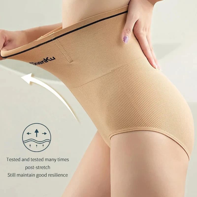 Calcinha Modeladora De Cintura Alta – Roupa Íntima Sem Costura Para Controle De Barriga E Levantamento De Quadril Mulher