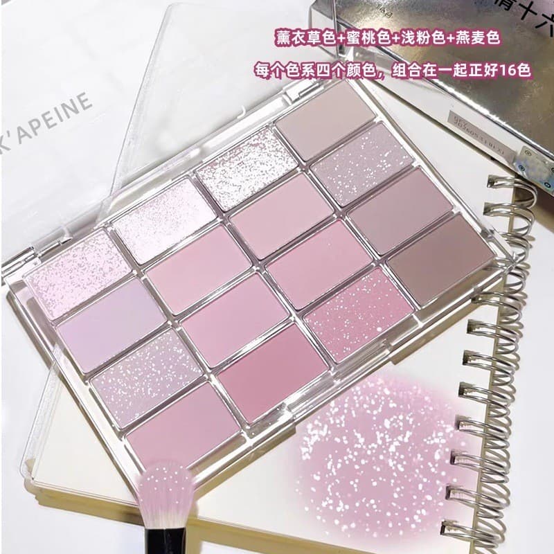Capell Awakening Dezesseis cores paleta de sombras fosco perolado fino piscando baixa saturação cosméticos sombra diária