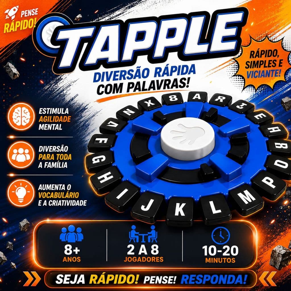 Jogo Stop Tapple Caça Palavras Responda Rápido em Português Medio 20CM - Envio Full