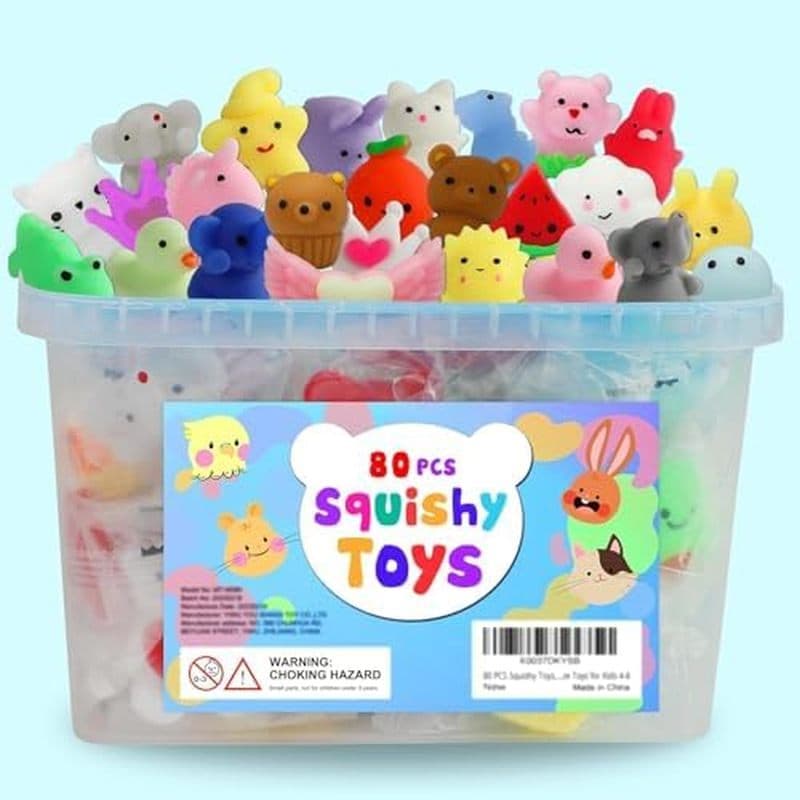 80 peças presentes de festa infantil 4-8 anos Kawaii Squishies Mochi brinquedos moles descompressão em massa brinquedos
