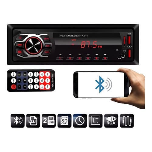Rádio Automotivo Multimídia Fi MP3 Bluetooth USB SD Áudio HD Compatível