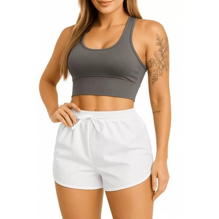 Short Feminino praia Tactel Com Elastano shortinho Sa铆da De Banho academia treino piscina short praia feminino