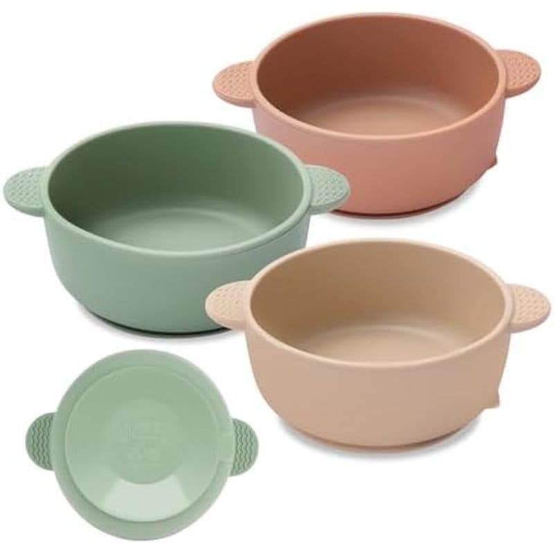 Tigelas Para Bebês Eascrozn Com Sucção , Pacote 3 Suprimentos Desmame De Led , Tigela De Comida De Silicone Macio Crianç