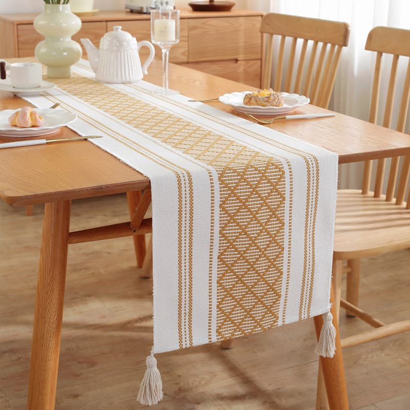 Corredor De Mesa Japonês Tecido Jacquard Para Decoração Minimalista De Cama De Cômoda Doméstica