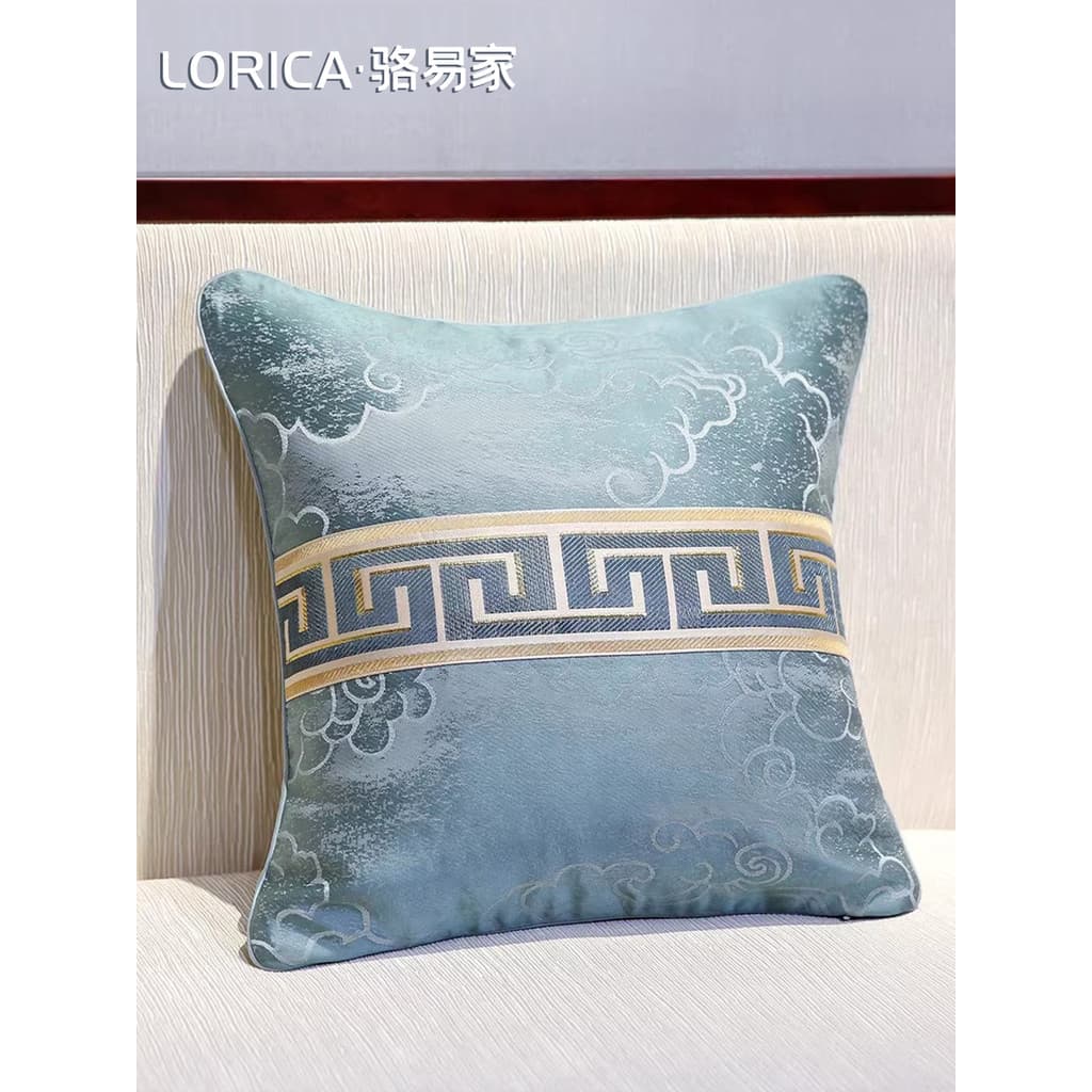 Lux Home Novo estilo chinês travesseiro almofada sala de estar estilo chinês fronha sofá luz luxo travesseiro lombar cab