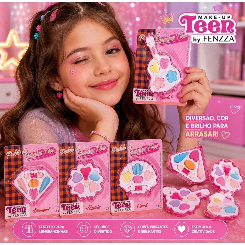 Kit Maquiagem Infantil Disco Teen 12/24 Unidades