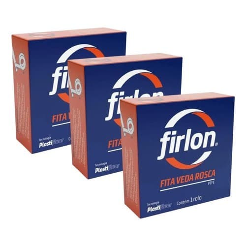 Kit 3 Fita Veda Rosca 12mm X 10 Metros Firlon Branco
