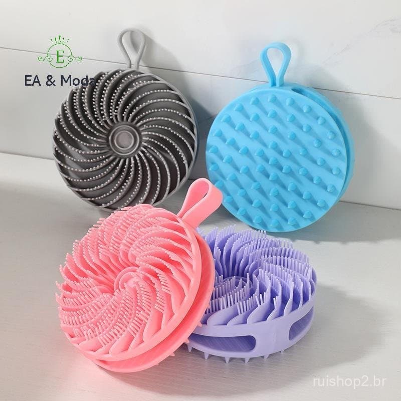 EA & Moda Silicone Corpo Purificador Bucha Escova De Banho Dupla Face , De Chuveiro E Shampoo Massageador De Couro Cabel
