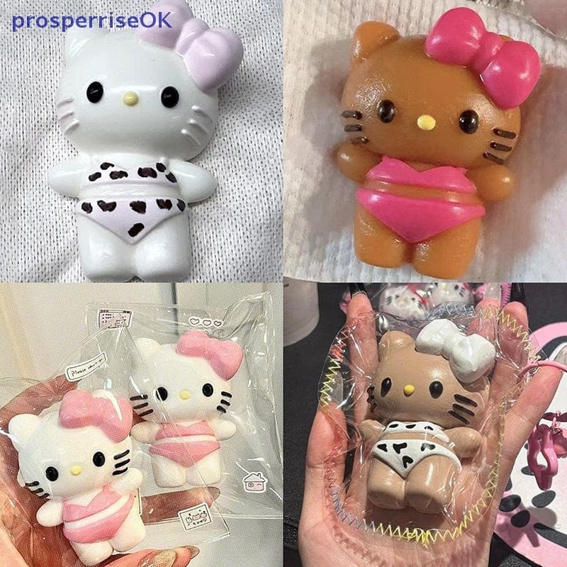 [newpros] Kitty Bikini Stress Ball-Brinquedos De Mesa Mole Feitos À Mão Super Macios Apertar Para Crianças E Adultos Sof