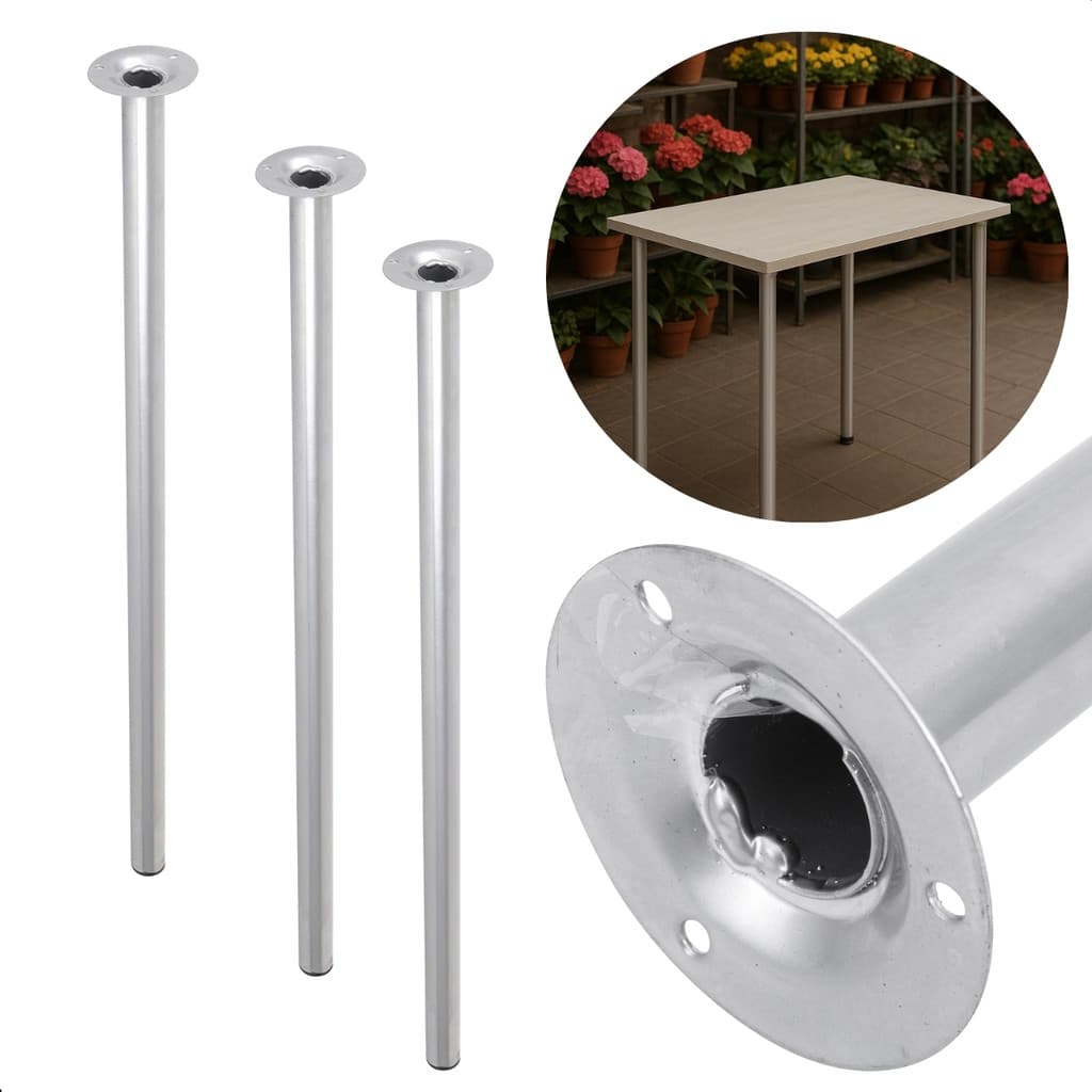 4 Pés Pezinhos de Aço para Móveis Cama Mesas 80cm Cilindrico Pratra Suporte
