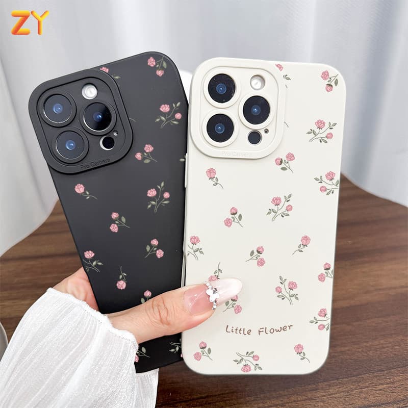 Capa Para iPhone 17 Pro Max Ar 16 13 15 14 12 11 XS XR 7 8 Plus Silicone Macia Pequena Flor Impressão ZYCase
