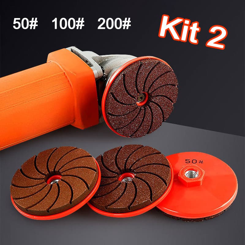 Kit 2 Disco Rebarbador Úmido E Seco De 100 Mm Para Polimento De Bordas De Cerâmica, Mármore, Cimento E Metal.