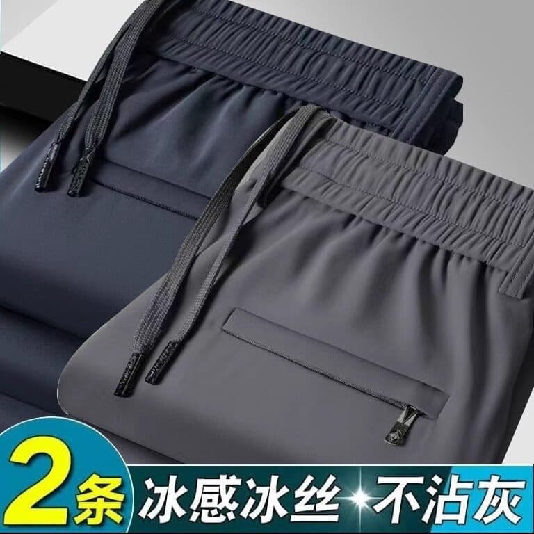 Calças casuais estilo masculino respirável estilo fino verão calças retas soltas cintura magra tamanho grande calças esp