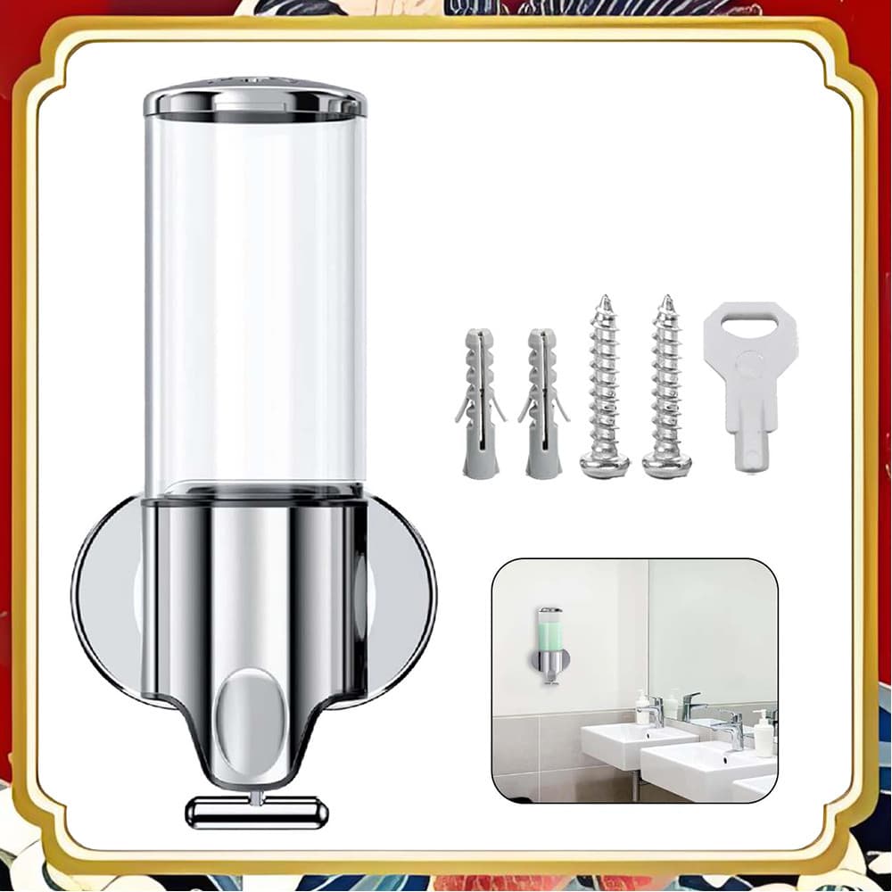 Dispensador de sabão de parede de prata transparente transparente 500ml doméstico comercial Universal