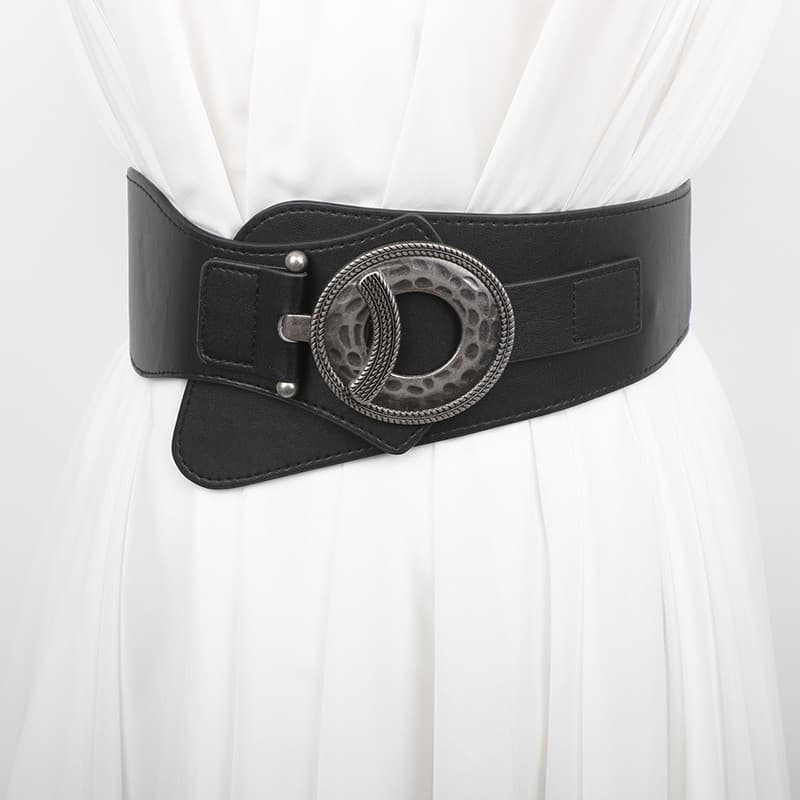 Senhoras Retro europeu americano cinto elástico combinando cinto elástico vestido decorativo casaco cintura estreita mod
