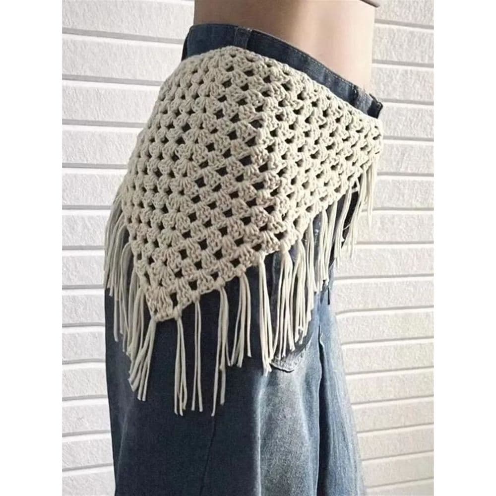 Novo estilo cortina de peido feminino All-Match crochê em camadas calças cortina quente menina cinto estilo ocidental co