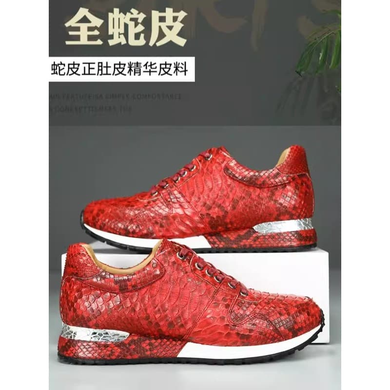 Novos sapatos masculinos de pele de cobra completa High-End couro genuíno papai sapatos All-Match único sapatos esportiv