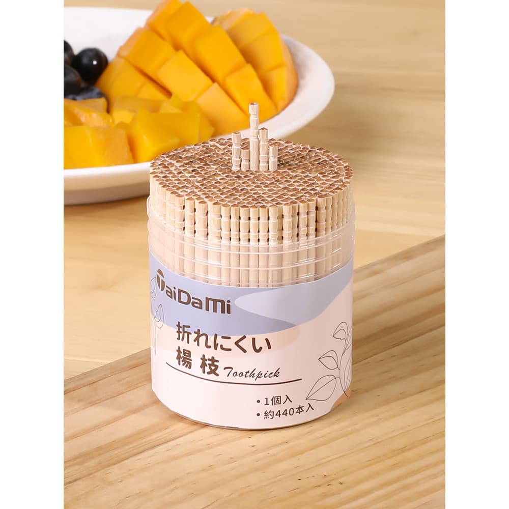 Palitos de dente de madeira maciça, palitos grossos de cabeça única, palitos de dente para crianças, palitos de frutas d