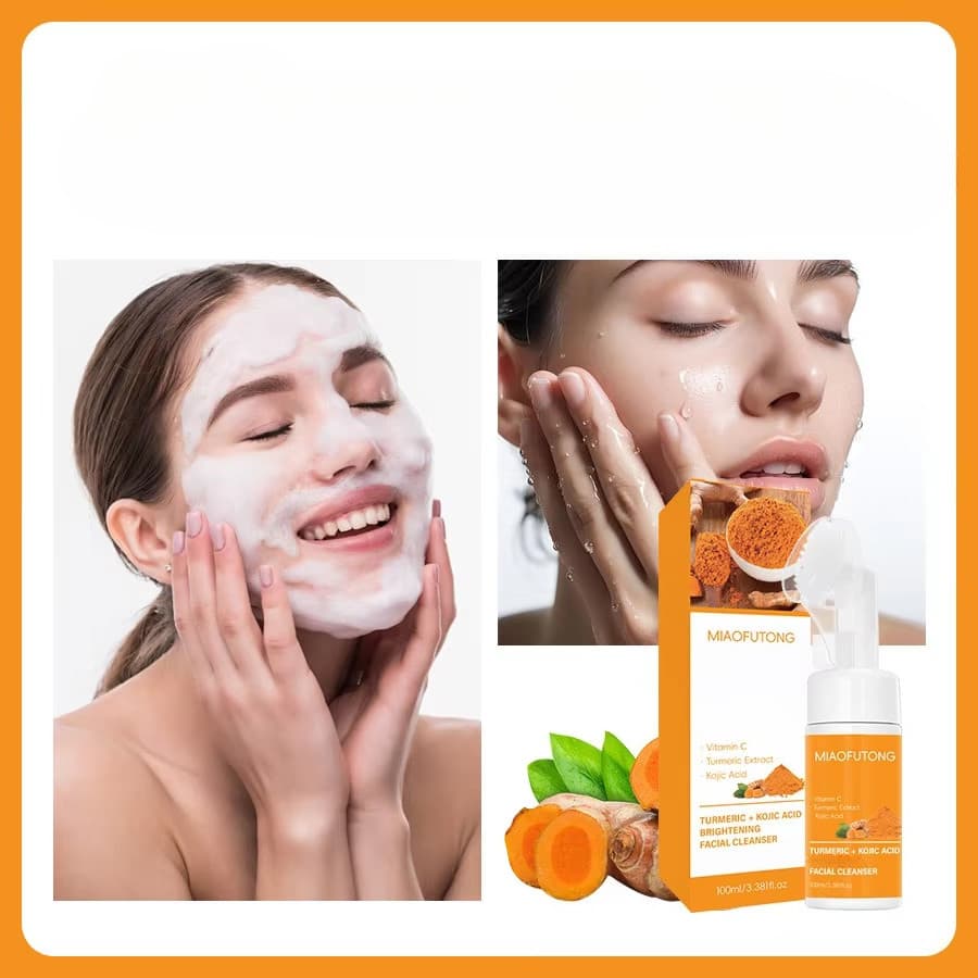 Limpador De Cúrcuma Anti Acne Controle De Óleo Removedor De Cravo Limpeza Da Pele Brilho Rejuvenescimento Lavagem Facial