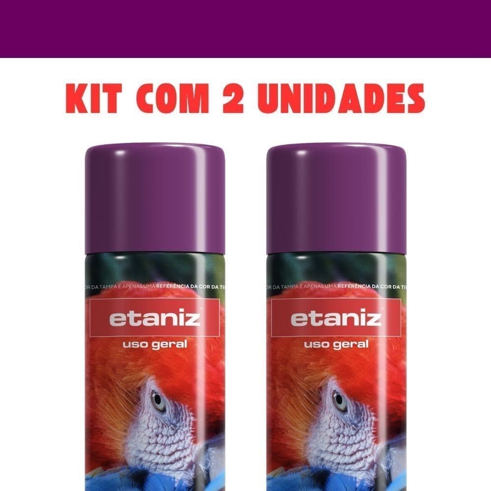 Kit 2 Tinta Spray Violeta 400ml Uso Geral Etaniz ok
