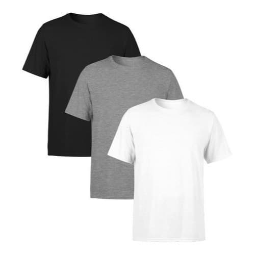 Kit 3 Camisetas Masculinas de Algodão de Manga Curta Prem 30.1