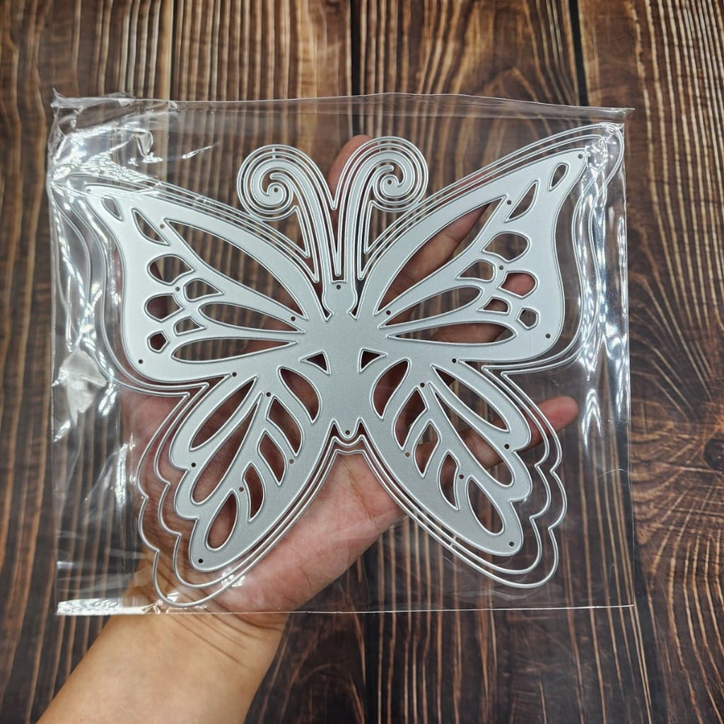 Grandes Cortes De Metal Borboleta De 3 Camadas Para A Confecção De Cartões , Artesanato Artesanal De Bricolage Stencil ,
