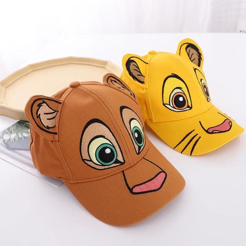 Bonés de Beisebol para Bebês com Estampa de Leão Fofo, Bonés de Verão em Malha com Viseira para Meninos, Boné Bordado Ka
