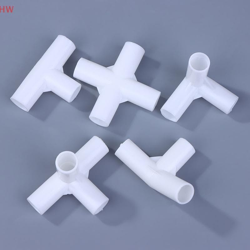 10 Pçs 12mm Conector De Tubo Branco Plástico DIY Prateleira Tenda Montagem Conjunta Fixa T Quatro Vias Cotovelo Reto Gua