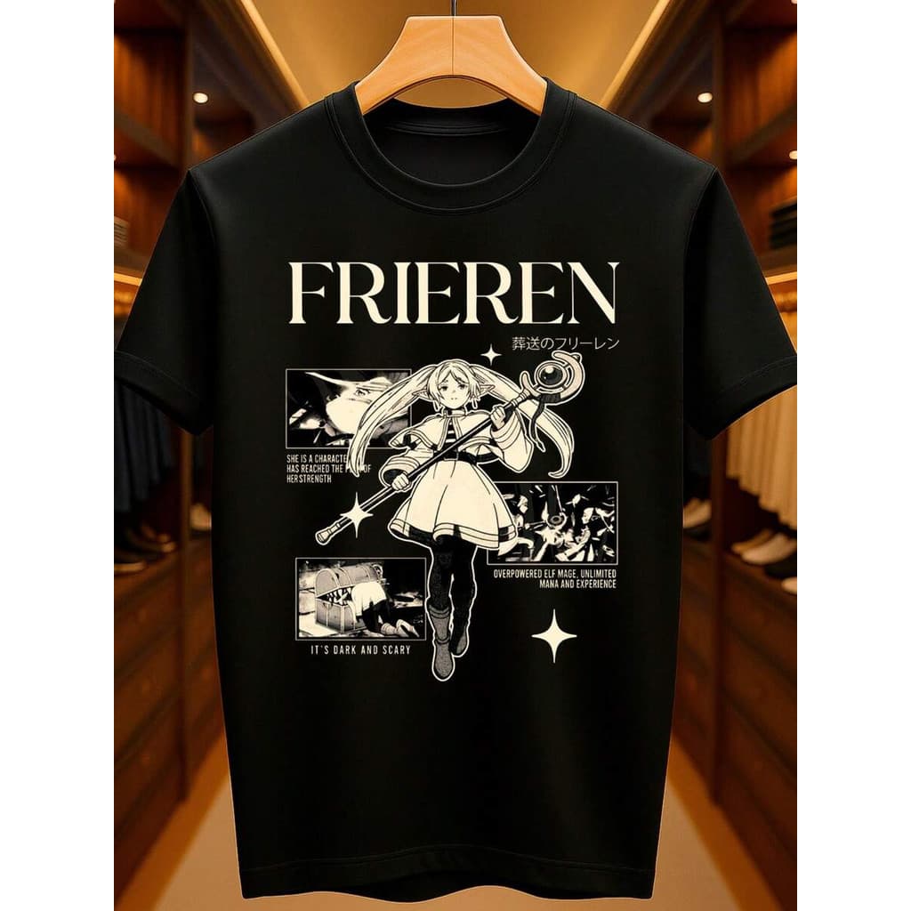 Camiseta Sousou no Frieren Maga Anime Mangá Otaku Otome Básica Unissex 100% Algodão Premium