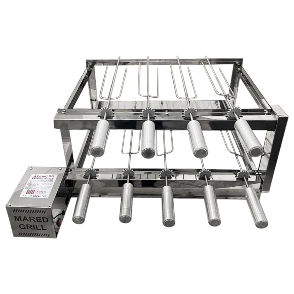 Churrasqueira Giratória 9 Espetos Inox Duplo Motor Lateral