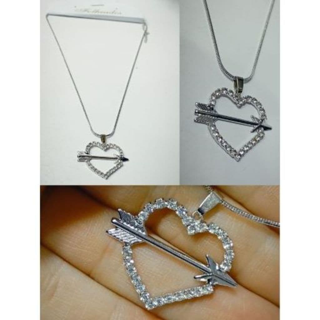 Colar Feminina Corretinha Folhada com Coração Strassss Fash de Cupido-7737