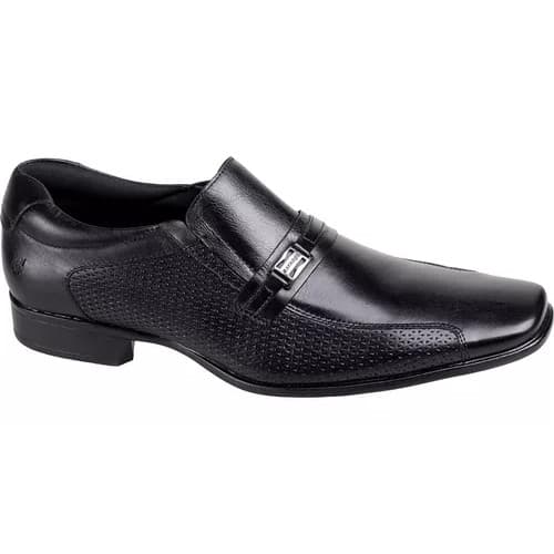 Sapato Social Masculino Rafarillo Preto Em Couro Legítimo Elegante Original Leve 34054
