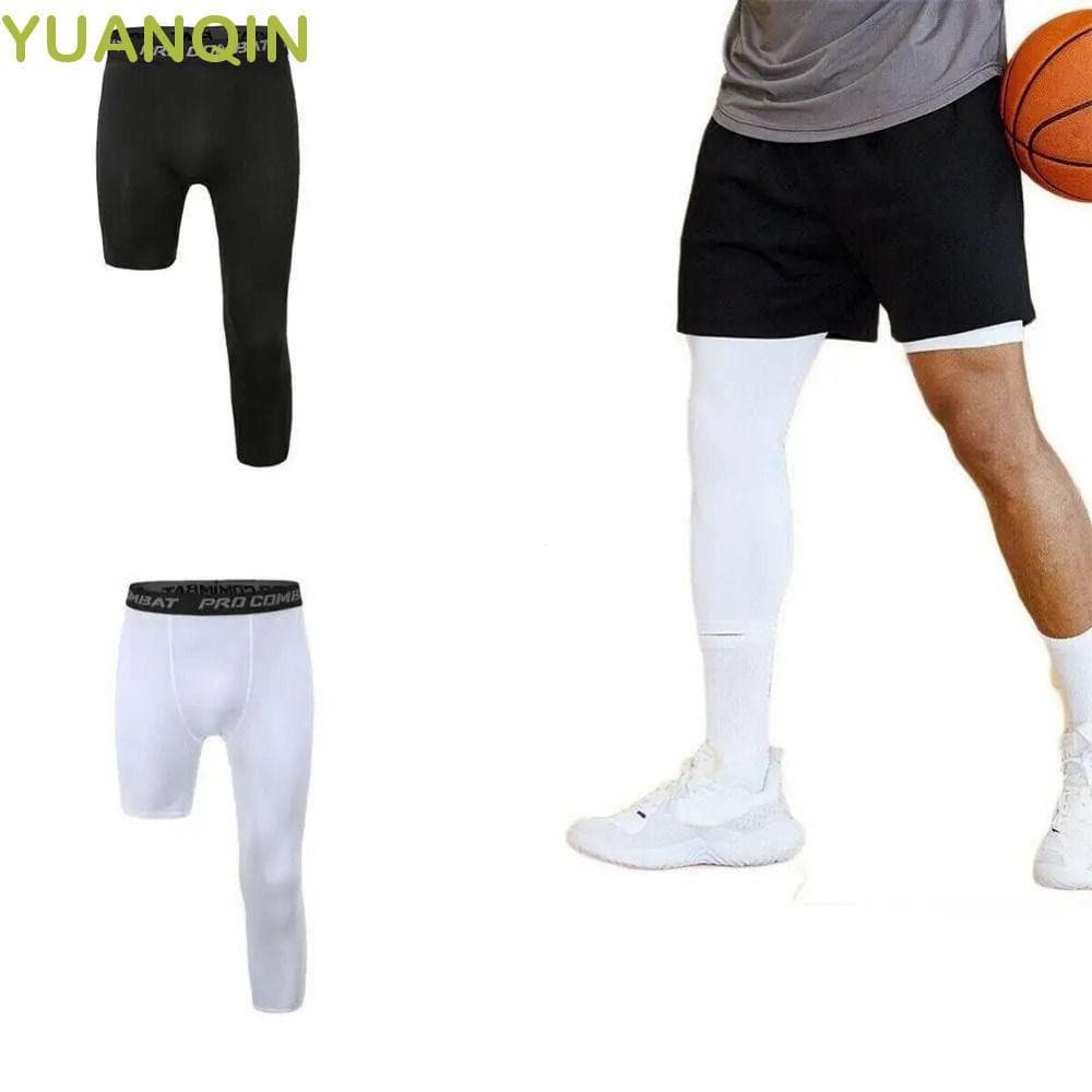 Meia-Calça De Basquete YUANQINZT , Esportiva De Secagem Rápida , Leggings De Perna Única , Poliéster