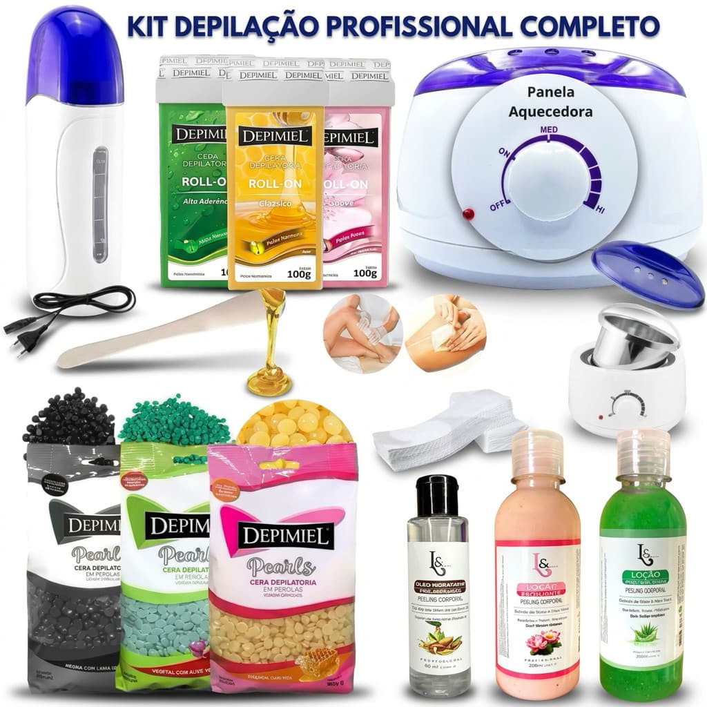 Kit Panela De Cera Aquecedor Rollon Depilação Caseira