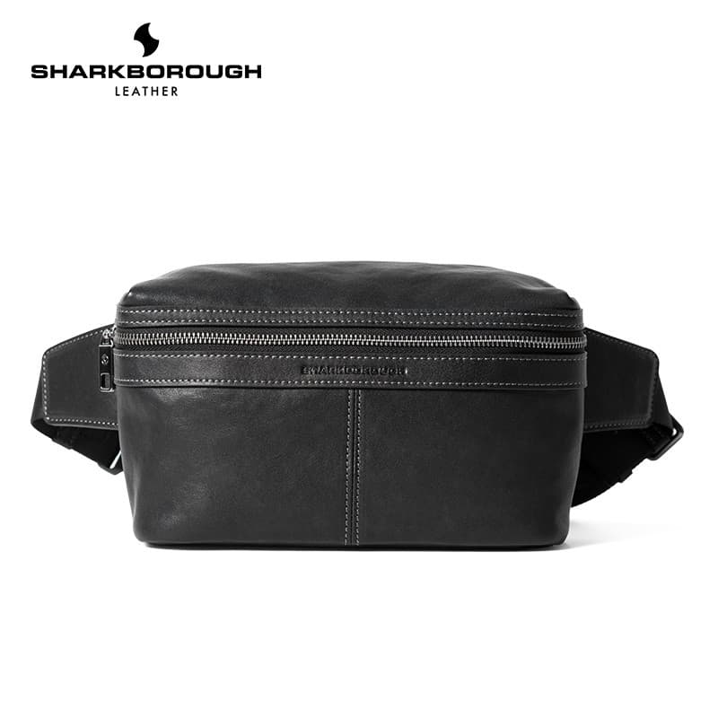 Bolsa de peito masculina de couro genuíno europeu americano Casual primeira camada bolsa de cintura de couro moda mochil