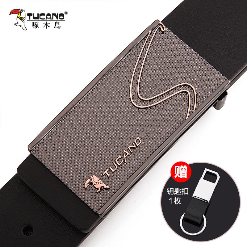 Woodpecker cinto masculino fivela suave cinto moda Casual All-Match fivela cinto de couro genuíno juventude cinto na mod
