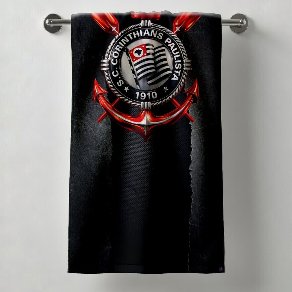 Toalha de Banho Timão Torcedor Fiel Estampa Corinthians Time de Futebol Praia Piscina Macia