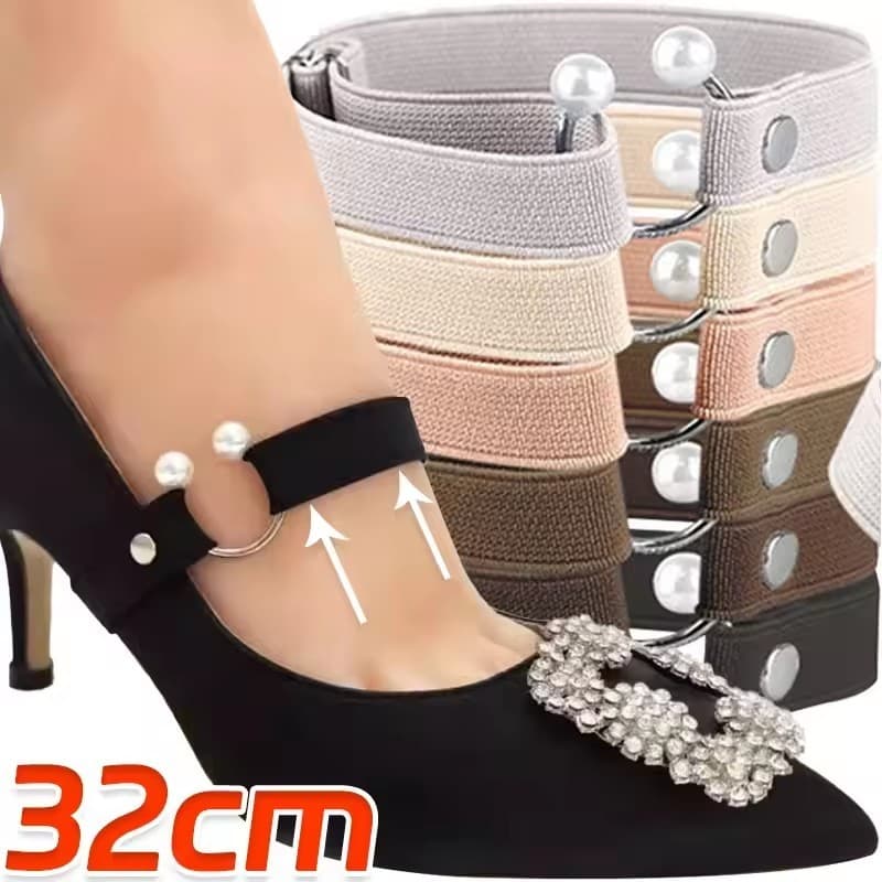 Cadarços Anti-Queda De Salto Alto-Cinto De Sapatos Resistente De Cor Sólida-Cadarço Elástico Antiderrapante-Faixa Soltos