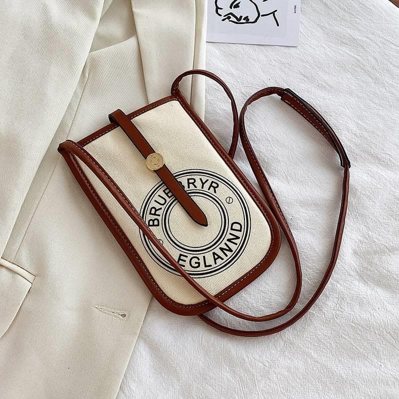2025 verão novo estilo All-Match High-End bolsa de lona meninas telefone móvel Cross-corpo andando Mini pequeno saco de