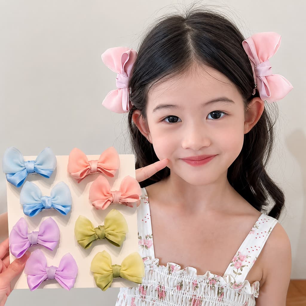 Fita De Gorgorão Arco Grampos De Cabelo Conjunto Colorful Artesanal Para Meninas Crianças Acessórios