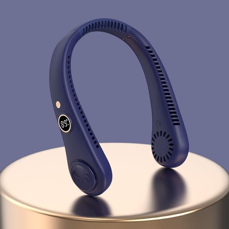 Ventilador de Pescoço Sem Hélices, Portátil e Mãos-Livres com 5 Velocidades Ajustáveis, Recarregável por USB, Silencioso