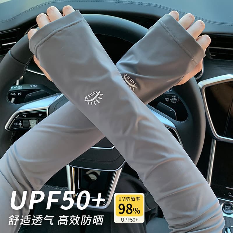 Verão manga de gelo condução protetor solar estilo fino seda gelo manga solta feminino equitação Anti-ultravioleta manga